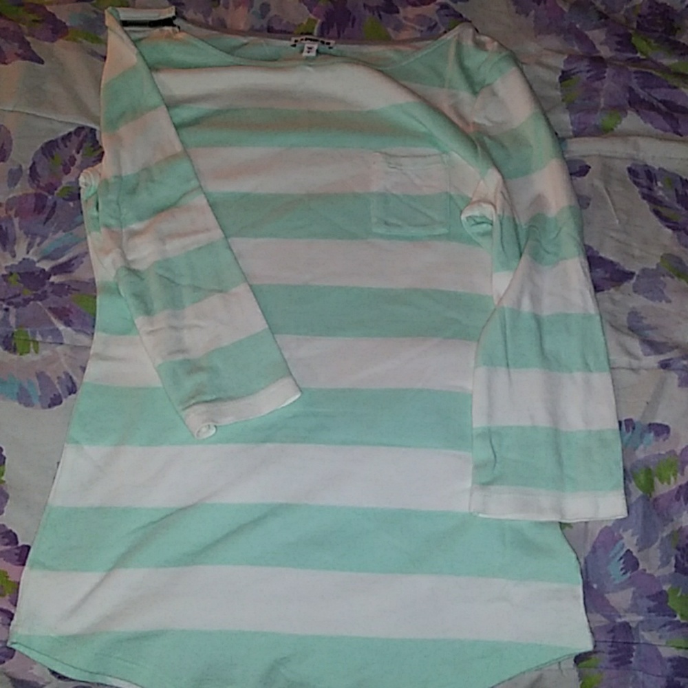 Mint green and cream Express crew rugby